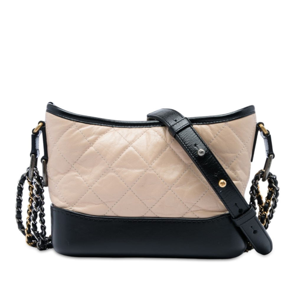Pre-Loved Chanel Small Bicolor Quilted Aged Calfskin Gabrielle Hobo